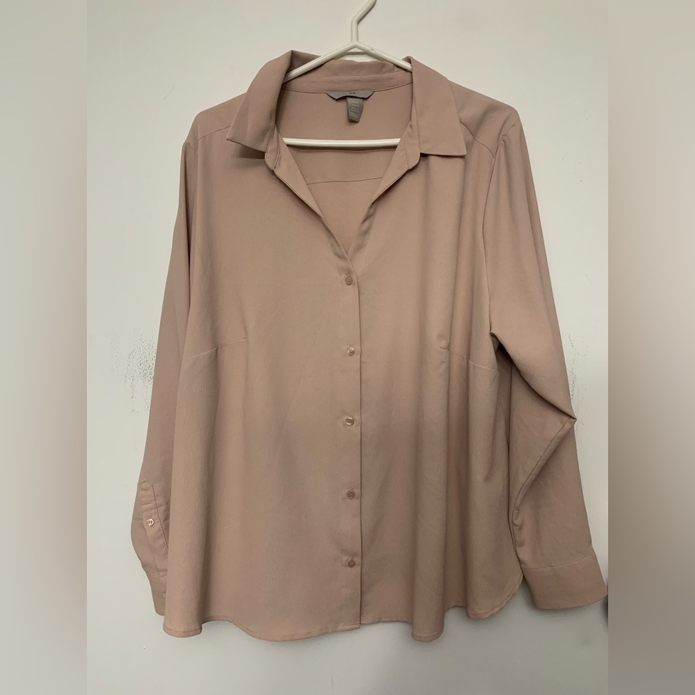 H&M button down shirt pink size xxlarge